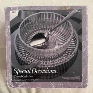 Special Occasions Crystal Collection Sauce Dressing Set With Server 4106 New